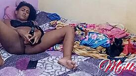 Watch the lady masturbate with big dildo?