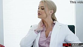 Hot lesbian doctor Rachael Cavalli catches milf Linzee Ryder masturbating for wild scissoring
