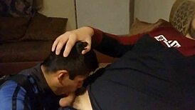 Can you believe this gay blowjob after intense fucking?