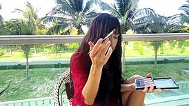 Sexy girl reveals makeup secrets for a flawless face