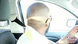 Damn, Nina Kayy mounts big black cock in wild car ride!