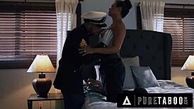 Lonely widow Dana Vespoli craves her stepson in her husband's military uniform!