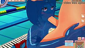 Slimegirl gets wild in 3d hentai pool scene