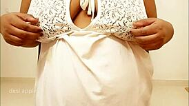 Indian Maid Flashing Her Boobs While Cleaning the House