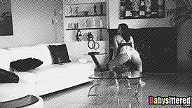 Busty Babysitter Rides Dick Wild in Hot Threesome Action!