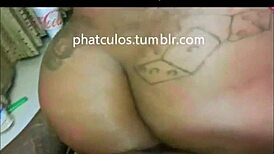 Thick BBW stripper contemplates her clothes-ripping striptease, showcasing fat ass