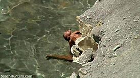 Yo, beach couple getting it on again! So hot! 🏖️