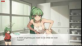 big cock rips clothes for thigh job in kitchen 😏