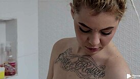 Relaxing in the bath with toys