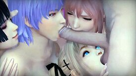 i can't get enough of marie rose and honoka in uncensored 3d hentai action