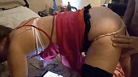 Amoul Solo 870 - Amateur Slut in Satin Dress and Stockings Drilled Doggy Style