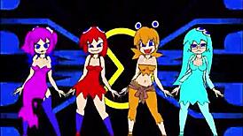 pacman ghost girls dance in three phases