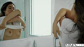 Eva Lovia delivers intense brunette deepthroat and doggystyle in skirt and shoes