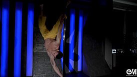 Feel the passion as a hot young gay guy performs an acrobatic strip tease, dancing on the pole with clothes ripping off in excitement.