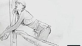 Country girl Jennifer strips outdoors, big ass and hairy pussy exposed