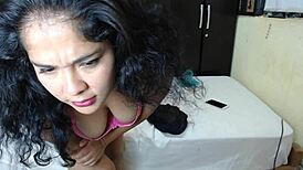 sexy latina influencer and webcam star strips bare, posing nude for all her eager followers.