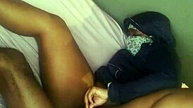 african amateur takes big black cock from the side