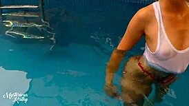 Hot Teen Masturbates And Sucks Friends At Pool POV