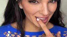 Watch Claudia Bavel tease in lingerie before ripping clothes and fingering her tight pussy to a big squirt in the bath?