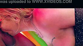 vicky sucking cock in croatia, getting cum all over