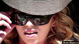 The beautiful stepdaughter bounces on the hard dick