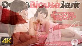 Cute Brunette Teases in Silky Nightie with Her Natural Perky Tits