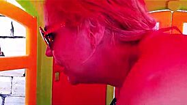 vicky sucking cock in croatia, getting cum all over