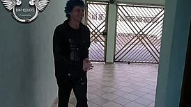 cuckold watches latina girlfriend blowjob backstage 😏