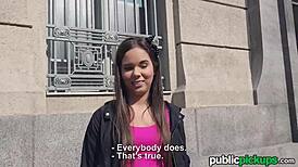 Brunette Brittney picked up for a wild POV fuck