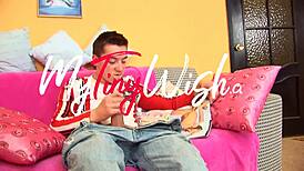 horny guy gets help from attractive girlfriend, bending her over!