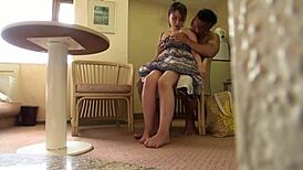 check out this busty japanese teen in a swimsuit getting down and dirty!