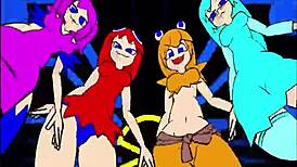 pacman ghost girls dance in three phases