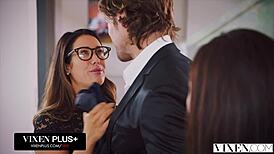 Eva Lovia delivers intense brunette deepthroat and doggystyle in skirt and shoes