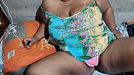 My stepmom's face gets a huge cum load