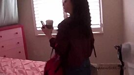 Beautiful New Brunette Stars in Group Sex with Photographer