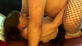 Granny's Throwback with Muff Diving and Double Cum in Wild Action