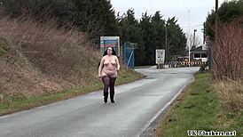 Fat British Amateur Emma Flashes Nude in Public Voyeur Scene