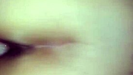 Couple fucks ass with monster cock in car