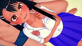 Nagatoro visits the nurse's office and removes her skirt in adult hentai version