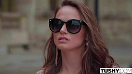 Tushy Tori Black dives into intense anal threesome with wild group action. Hairy brunette takes it deep in cowgirl style.