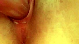 solo british whore intensely fucks her hairy cunt with a thick dildo