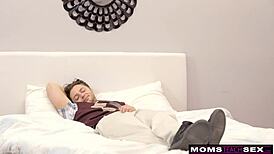 He fucks the cheating milf, then his girlfriend, cumming twice