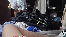 Sharing a room with hermanastra brings steamy homemade blowjob perks. Gay amateur action unfolds nightly.