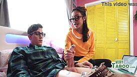 Nerdy stepsiblings clash in kinky Asian taboo play