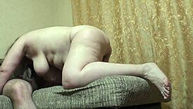 in this homemade scene, the big stepmom with wide hips and huge tits sucks your cock before letting you fuck her anal