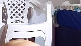 Watch me masturbate with this giant dildo in the recording room?