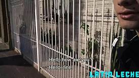 Sexy Latino boy covered in cum by four hung guys