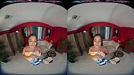 watch this sexy latina fuck her ass with a toy in vr