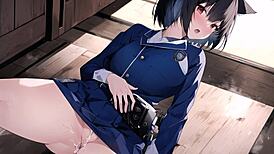 Japanese Policegirl Bent Over for Intense Doggystyle Blowjob