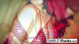 Charley Chase in Lingerie and Stockings for Solo Masturbation